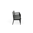 Amherst Steel Reception Waiting 4 Seat Tandem Seating / Black Steel / Light Gray