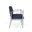 Amherst Steel Reception Waiting Room 2-Seat Chair / Silver Steel / Blue