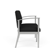 Amherst Steel Reception Waiting Room 2-Seat Chair / Silver Steel / Black