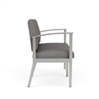 Amherst Steel Reception Waiting 2-Seat Chair / Silver Steel / Light Gray