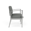 Amherst Steel Reception Waiting 2-Seat Chair / Silver Steel / Light Gray