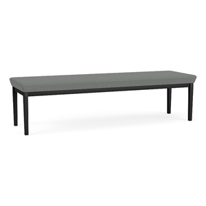 Amherst Steel Reception Waiting 18.5&quot 3 Seat Bench / Black Steel / Light Gray