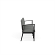Amherst Steel Reception Waiting 4-Seat Chair / Black Steel / Light Gray