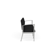 Amherst Steel Reception Waiting Room 4-Seat Chair / Silver Steel / Black