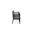 Amherst Steel Reception Waiting 4 Seat Tandem Seating / Black Steel / Light Gray