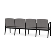 Amherst Steel Reception Waiting 4 Seat Tandem Seating / Black Steel / Light Gray
