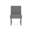 Waterfall Reception Sled Base Armless Guest Chair / Silver Steel / Light Gray