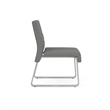 Waterfall Reception Sled Base Armless Guest Chair / Silver Steel / Light Gray