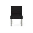 Waterfall Reception Waiting Sled Base Armless Guest Chair / Silver Steel / Black