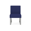 Waterfall Reception Waiting Sled Base Armless Guest Chair / Silver Steel / Blue