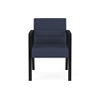 Waterfall Reception Waiting Room Healthcare Guest Chair / Black Steel / Blue