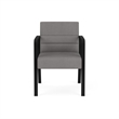 Waterfall Reception Waiting Room Guest Chair / Black Steel / Light Gray