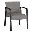 Waterfall Reception Waiting Room Guest Chair / Black Steel / Light Gray