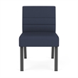 Waterfall Reception Waiting Armless Guest Chair / Charcoal Steel / Blue