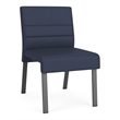 Waterfall Reception Waiting Armless Guest Chair / Charcoal Steel / Blue