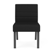 Waterfall Reception Waiting Armless Guest Chair / Charcoal Steel / Black