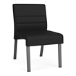 Waterfall Reception Waiting Armless Guest Chair / Charcoal Steel / Black
