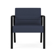 Waterfall Reception Waiting Room Oversize Guest Chair / Black Steel / Blue