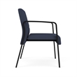 Waterfall Reception Waiting Room Oversize Guest Chair / Black Steel / Blue