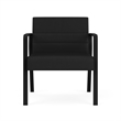 Waterfall Reception Waiting Oversize Guest Chair / Black Steel / Black