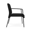 Waterfall Reception Waiting Oversize Guest Chair / Black Steel / Black