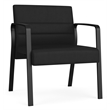 Waterfall Reception Waiting Oversize Guest Chair / Black Steel / Black