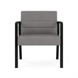 Waterfall Reception Waiting Oversize Guest Chair / Black Steel / Light Gray