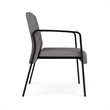 Waterfall Reception Waiting Oversize Guest Chair / Black Steel / Light Gray