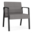 Waterfall Reception Waiting Oversize Guest Chair / Black Steel / Light Gray