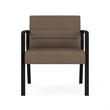 Waterfall Reception Waiting Oversize Guest Chair / Black Steel / Brown