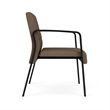 Waterfall Reception Waiting Oversize Guest Chair / Black Steel / Brown