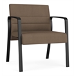 Waterfall Reception Waiting Oversize Guest Chair / Black Steel / Brown