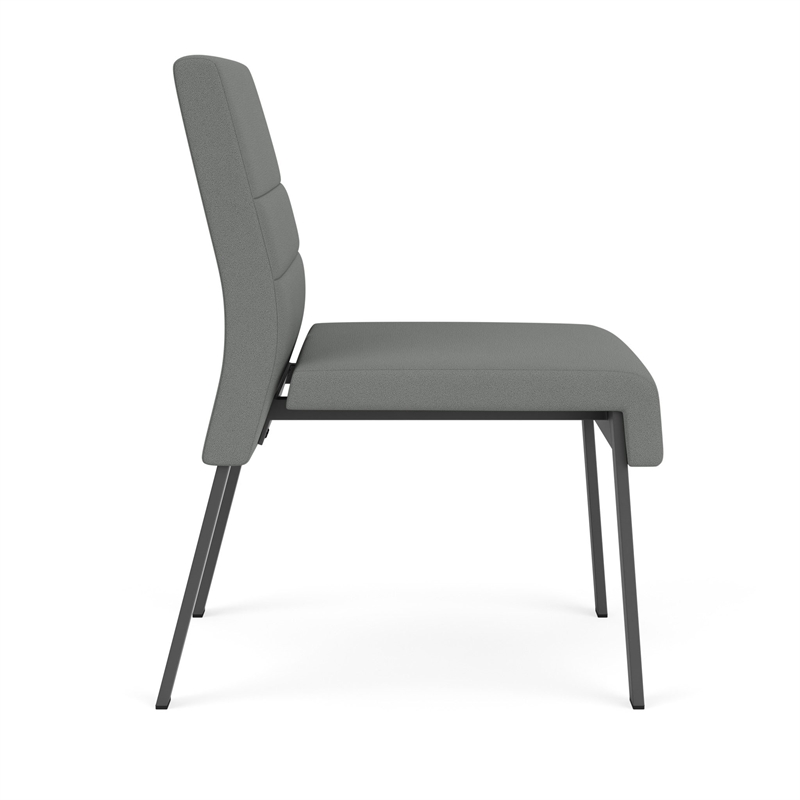 Waterfall Reception Waiting Armless Guest Chair / Charcoal Steel / Light Gray