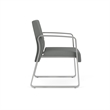 Waterfall Reception Waiting Sled Base Guest Chair / Silver Steel / Light Gray