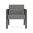 Waterfall Reception Waiting Oversize Guest Chair / Black Steel / Light Gray