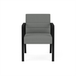 Waterfall Reception Waiting Room Guest Chair / Black Steel / Light Gray