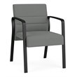 Waterfall Reception Waiting Room Guest Chair / Black Steel / Light Gray