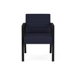 Waterfall Reception Waiting Room Guest Chair / Black Steel / Navy Blue