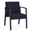 Waterfall Reception Waiting Room Guest Chair / Black Steel / Navy Blue