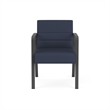 Waterfall Reception Waiting Room Healthcare Guest Chair / Charcoal Steel / Blue