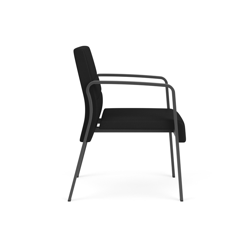 Waterfall Reception Waiting Room Healthcare Guest Chair / Charcoal Steel / Black