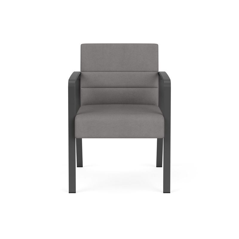 Waterfall Reception Waiting Room Guest Chair / Charcoal Steel / Light Gray