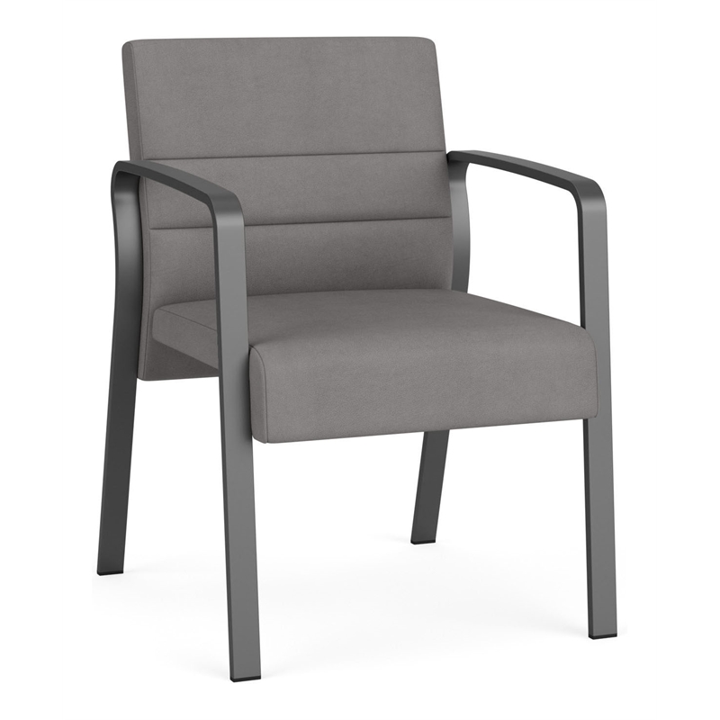 Waterfall Reception Waiting Room Guest Chair / Charcoal Steel / Light Gray