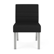 Waterfall Reception Waiting Armless Guest Chair / Silver Steel / Black