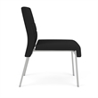 Waterfall Reception Waiting Armless Guest Chair / Silver Steel / Black