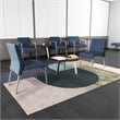 Waterfall Reception Waiting Armless Guest Chair / Silver Steel / Black