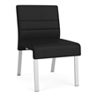 Waterfall Reception Waiting Armless Guest Chair / Silver Steel / Black
