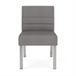 Waterfall Reception Waiting Armless Guest Chair / Silver Steel / Light Gray