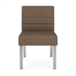 Waterfall Reception Waiting Armless Guest Chair / Silver Steel / Brown