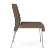 Waterfall Reception Waiting Armless Guest Chair / Silver Steel / Brown